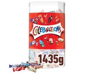 Celebrations Snack Assortiti al Cioccolato, circa 150 praline miste al cioccolato Mars, Bounty, Snickers, Twix, Maltesers e altri ancora: in totale 1435g, Cioccolatini Natalizi