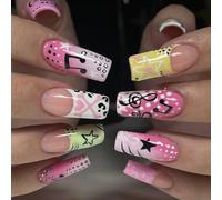 Celebratorio Falso Hoofs Cartoon Manifestazione Piano Con Scintillate Intonazione Permanente ABS Persistere Zoccoli Facile Da Applicare Per Halloween E Feste a Tema Celebrazione Unguis Accessori