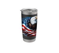 Celebrazione del 4 luglio della bandiera americana della libertà dell'aquila calva Bicchiere termico in acciaio inox doppia parete