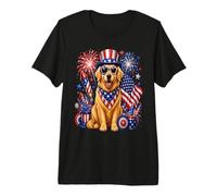 Celebrazione del 4 luglio Golden Retriever Maglietta Premium