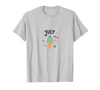 Celebrazione del Gelato Jingle di luglio Estate, Natale a luglio Maglietta, Uomo, Argento, XL