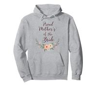 Celebrazione del Matrimonio Floreale della Madre della Sposa Orgogliosa Felpa con Cappuccio, Unisex per Adulti, Grigio Melange, L