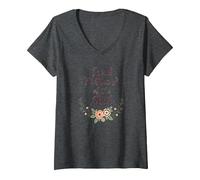 Celebrazione del Matrimonio Floreale della Madre della Sposa Orgogliosa Maglietta con Collo a V, Donna, Grigio Scuro, XL