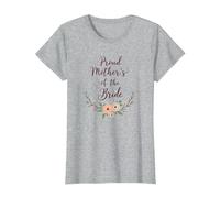 Celebrazione del Matrimonio Floreale della Madre della Sposa Orgogliosa Maglietta, Donna, Grigio Melange, L