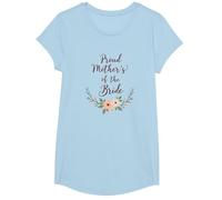 Celebrazione del Matrimonio Floreale della Madre della Sposa Orgogliosa Maglietta, Ragazze, Celeste, L