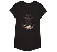 Celebrazione del Matrimonio Floreale della Madre della Sposa Orgogliosa Maglietta, Ragazze, Nero, L