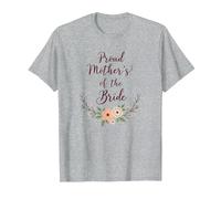Celebrazione del Matrimonio Floreale della Madre della Sposa Orgogliosa Maglietta, Uomo, Grigio Melange, L