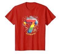 Celebrazione del Numero Fortunato di Sette Anni di Compleanno di 7 Maglietta, Bambini, Rosso, 12 Anni