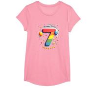 Celebrazione del Numero Fortunato di Sette Anni di Compleanno di 7 Maglietta, Ragazze, Rosa, L