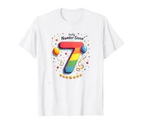 Celebrazione del Numero Fortunato di Sette Anni di Compleanno di 7 Maglietta, Uomo, Bianco, 3XL