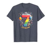 Celebrazione del Numero Fortunato di Sette Anni di Compleanno di 7 Maglietta, Uomo, Pervinca, 4XL