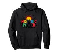 Celebrazione del Potere ispanico del Mese del Patrimonio Felpa con Cappuccio, Unisex per Adulti, Nero, XXL
