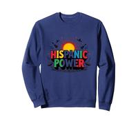 Celebrazione del Potere ispanico del Mese del Patrimonio Felpa, Unisex per Adulti, Navy, M