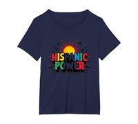 Celebrazione del Potere ispanico del Mese del Patrimonio Maglietta, Donna Plus-Size, Navy, 1X