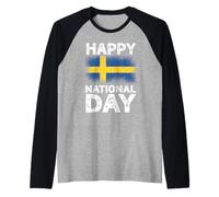 Celebrazione della bandiera della Svezia felice festa nazionale Maglia con Maniche Raglan