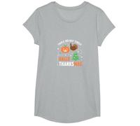 Celebrazione della minaccia di Festa Tripla di Happy Hallothanksmas Maglietta, Ragazze, Grigio Melange, L