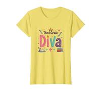 Celebrazione della Scuola della Stella della Corona della Diva di Terza Maglietta, Donna, Limone, 3XL