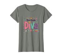 Celebrazione della Scuola della Stella della Corona della Diva di Terza Maglietta, Donna, Verde Militare mélange, XS