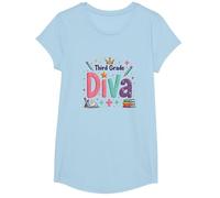 Celebrazione della Scuola della Stella della Corona della Diva di Terza Maglietta, Ragazze, Celeste, L