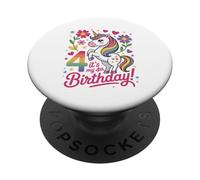 Celebrazione dell'arcobaleno dell'unicorno del quarto compleanno PopSockets PopGrip Adesivo