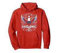 Celebrazione Dell'eccellenza di Stella Spangled Felpa con Cappuccio, Unisex per Adulti, Rosso, M