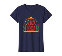 Celebrazione Messicana del Cactus La Vida Loca Fiesta Sombrero Maglietta, Donna, Navy, XXL