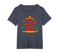 Celebrazione Messicana del Cactus La Vida Loca Fiesta Sombrero Maglietta, Donna Plus-Size, Pervinca, 1X