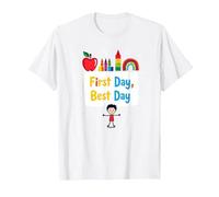 Celebrazione Scolastica del Primo Giorno per i Bambini Maglietta, Uomo, Bianco, L