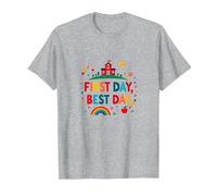 Celebrazione Scolastica del Primo Giorno per i Bambini Maglietta, Uomo, Grigio Melange, L