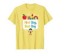 Celebrazione Scolastica del Primo Giorno per i Bambini Maglietta, Uomo, Limone, L