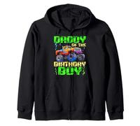 Celebrazioni per Il Compleanno di Daddy of The Birthday Boy Monster Truck Felpa con Cappuccio