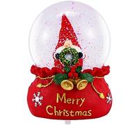Celebright Palla di neve musicale natalizia - suona 8 canzoni, tra cui campanellini e luci LED cangianti, grande, 14 cm (onk con corona)