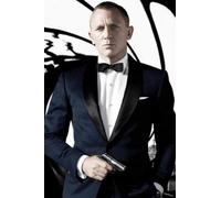 Celebrità Stile Skyfall Blu Navy Firmato Matrimonio lo Sposo Casual Suit (Coat +