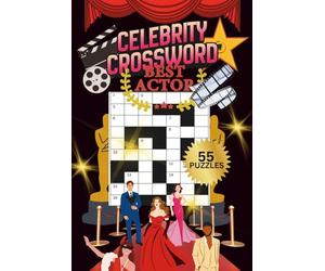 CELEBRITY CROSSWORD PUZZLE|55 PUZZLES, 6x9"| BEAUTIFUL FRONT& BACK COVER|LARGE PRINT| CELEBRITY THEMED PUZZLE BOOK: SOLUTIONS INCLUDED| PERFECT GIFT ... EASY TO READ| STRESS RELIEF|SUPERSTARTS|