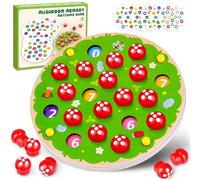 Celecstan Memoria in Legno Bambini 4 5 6 7 8 Anni, Gioco Montessori con Tessere Animali Numeri, Gioco da Tavolo Famiglia 2-4 Giocatori, Regalo Bambina Bambino, Gioco da Viaggio per Auto Aereo