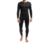 celedoro - Set di Biancheria Termica, Funzionale e da Sci da Uomo - Maglia e Pantalone - Senza Cuciture fastidiose - Nero/Grigio - Taglia S/M
