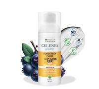 Celenes by Sweden Fluido Solare Tocco Secco SPF50+, a Base di Erbe - 50ml - Finitura Opaca, Protezione UV, Resistente all'Acqua, Senza Fragranza