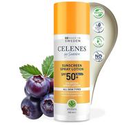 Celenes by Sweden Spray Solare a Base di Erbe SPF50+ | Protezione Organica e Minerale per Tutti i Tipi di Pelle | 150ml | Resistente all'Acqua, Senza Parabeni o Alcool