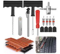 Celepoir 37 Pezzi Kit Riparazione Pneumatici Auto, Kit Riparazione Gomme Auto, Ripara Gomme Autos Set con Manometro, Ripara Gommes Set per Biciclette, Moto, Fuoristrada, Trattori, Camion, SUV