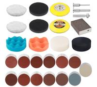 Celepoir Set di 142 dischi abrasivi da 7,6 cm e tamponi per lucidatura, dischi abrasivi da 75 mm, spugna per lucidatura e carta vetrata rotonda a umido (grana 40-5000), kit di levigatura per auto, per