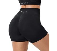 Celer Pantaloncini scrunch da allenamento da donna senza cuciture, pantaloncini corti al sedere, da palestra, a vita alta, per yoga, atletica, nero, S