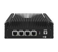 Celeron J4125, mini PC con 4 x i211 Gigabit Ethernet, mini PC industriale Celeron J4125, 8 GB DDR4 RAM 128 GB SSD, mini computer 4K HD, 2 x USB 3.0, slot per scheda SIM, mSATA/SATA3.0, RS232 COM