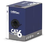 celertec Cavo Ethernet schermato CAT6, 152,4 m, FTP (schermatura globale della pellicola), rame nudo solido 23AWG, 550MHz, classificato ETL e classificato CMR, interno e cavo Ethernet sfuso, nero