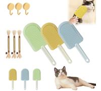 Celery Pets Cat Tongue Comb, Cat Tongue Comb, Pet Ice Cream Massage Comb, Cat Tongue Licking Hair Comb, Cat Grooming Brush, Simulated Cat Tongue Comb For Cat Grooming Shedding (Blue+Green+Yellow)
