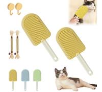 Celery Pets Cat Tongue Comb, Cat Tongue Comb, Pet Ice Cream Massage Comb, Cat Tongue Licking Hair Comb, Cat Grooming Brush, Simulated Cat Tongue Comb For Cat Grooming Shedding (2PCS-Yellow)