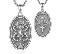CELESITA Donna Collana con Ciondolo Ecate Argento 925 Catena Regolabile in Acciaio Inox 61 cm - Regalo Mistico per Donne Compleanno, San Valentino, Festa della Mamma