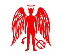 celeste contro infernale la battaglia delle anime Adesivi con scritte 67.2x76.3cm Selezione multicolore Rosso