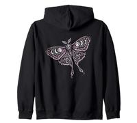 Celeste Fase Lunare Falena Mistica Occulto Boho Felpa con Cappuccio