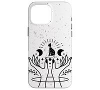 Celeste Gatto Astrologia Luna Donne Linea Mano Arte Strega Custodia per iPhone 16 Pro Max