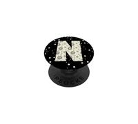 Celeste Lettera N Sole Luna Vintage Alfabeto PopSockets PopGrip Adesivo